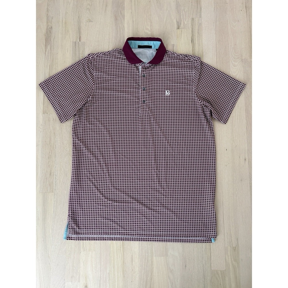GREYSON Purple Performance Golf Polo Sz Large Polyester Blend